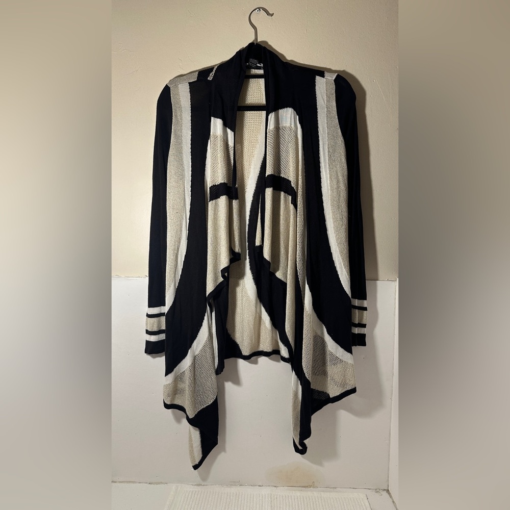 INC International Concepts Black and Cream Cardigan